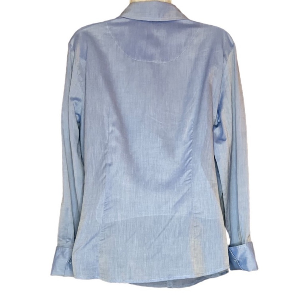 Etcetera Chambray Blue Button Down Shirt - image 2